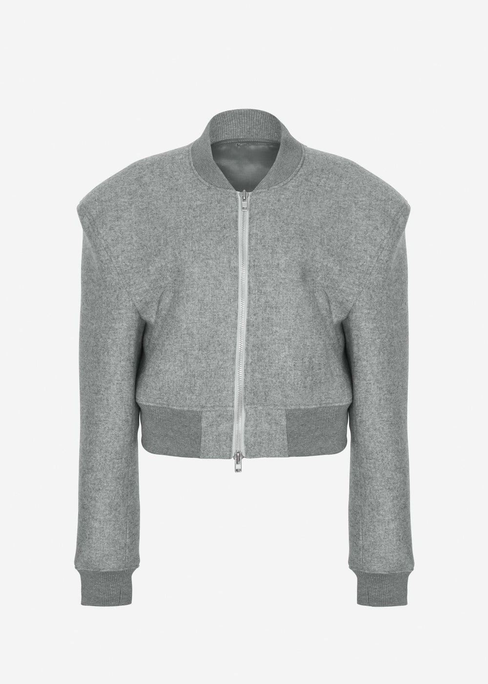 Glane Padded Wool Bomber Jacket - Grey Melange