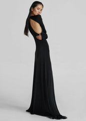 Seskin Evening Maxi Dress - Black