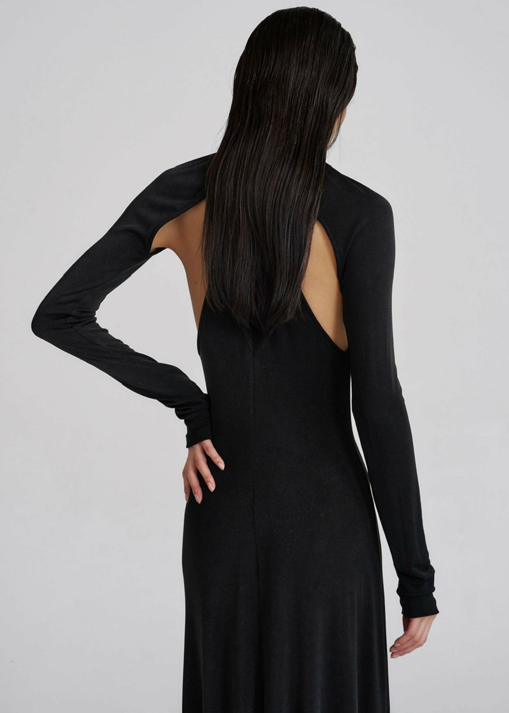 Seskin Evening Maxi Dress - Black