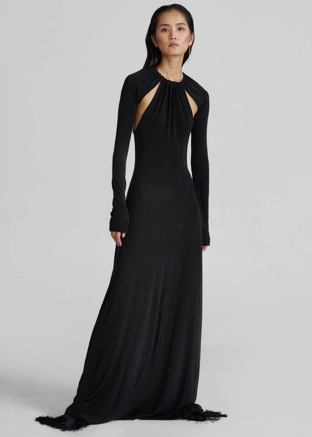 Seskin Evening Maxi Dress - Black