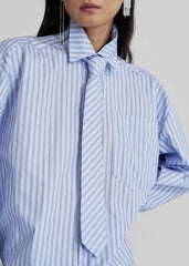 Connahy Tie Neck Shirt - Blue