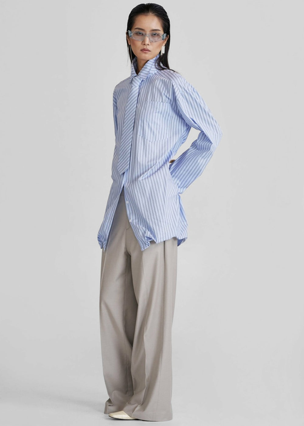 Connahy Tie Neck Shirt - Blue