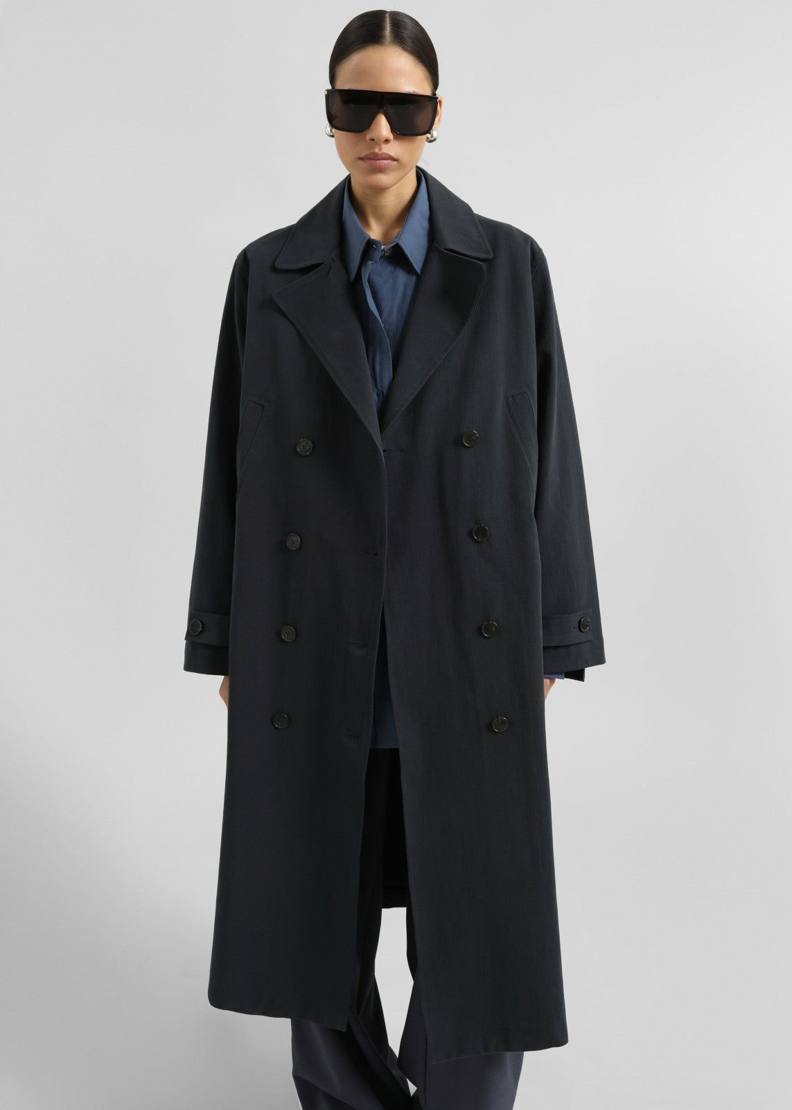 Pello Trench Coat - Navy