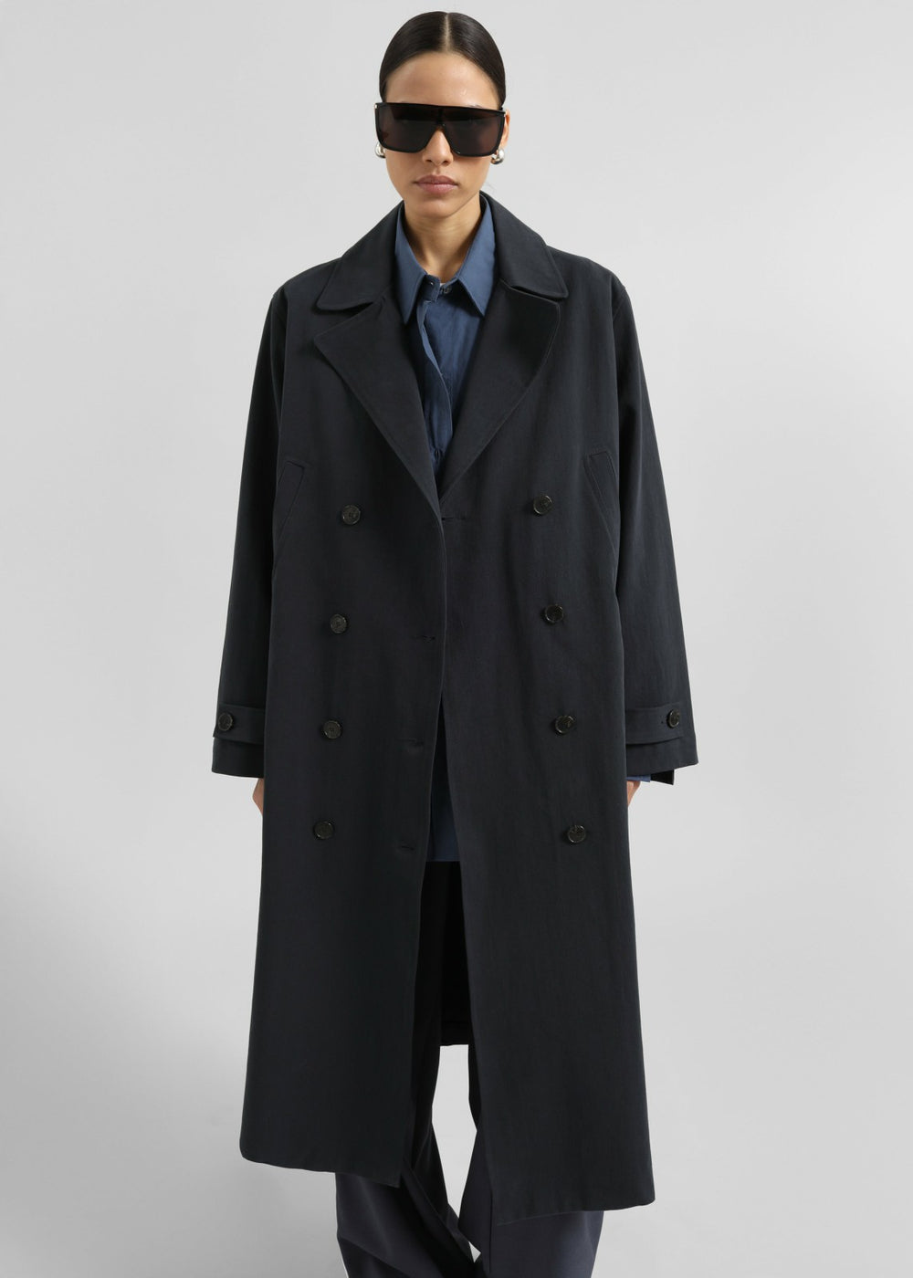Pello Trench Coat - Navy