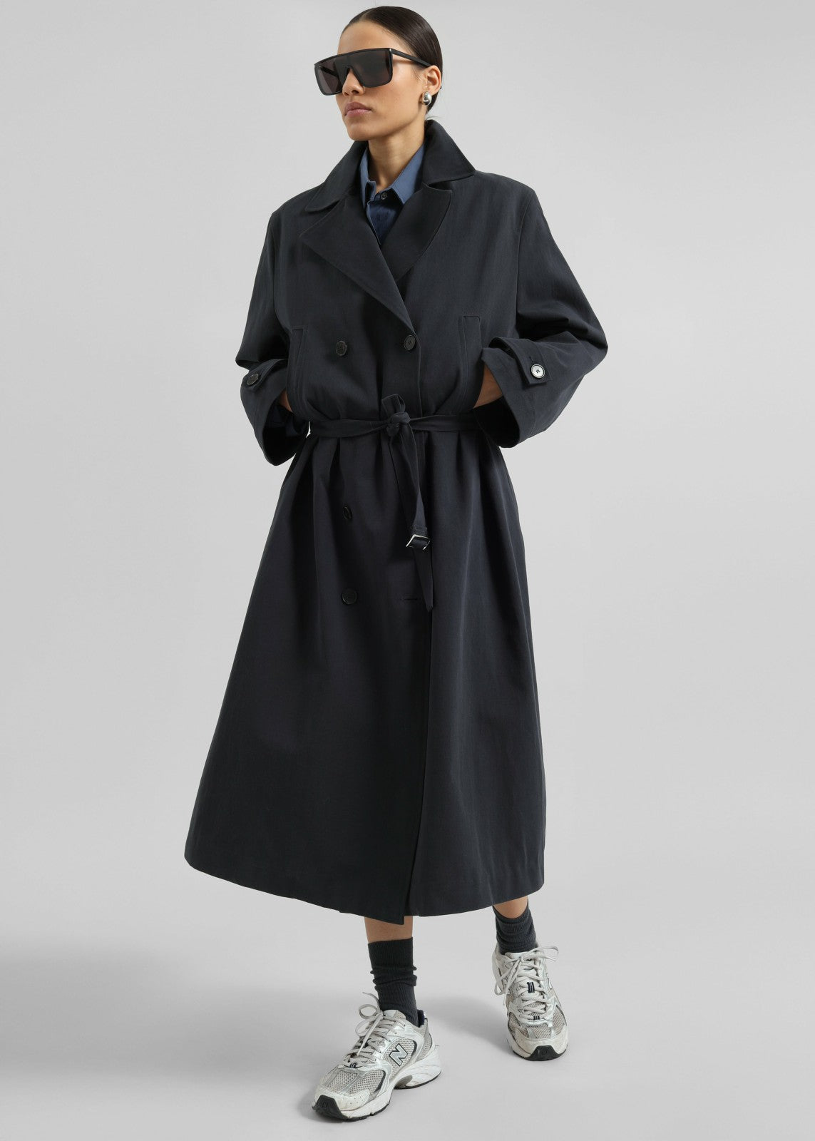 Pello Trench Coat - Navy