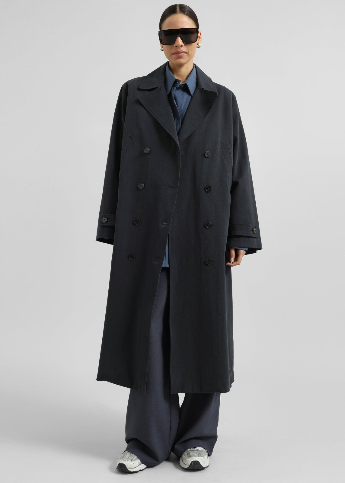 Pello Trench Coat - Navy