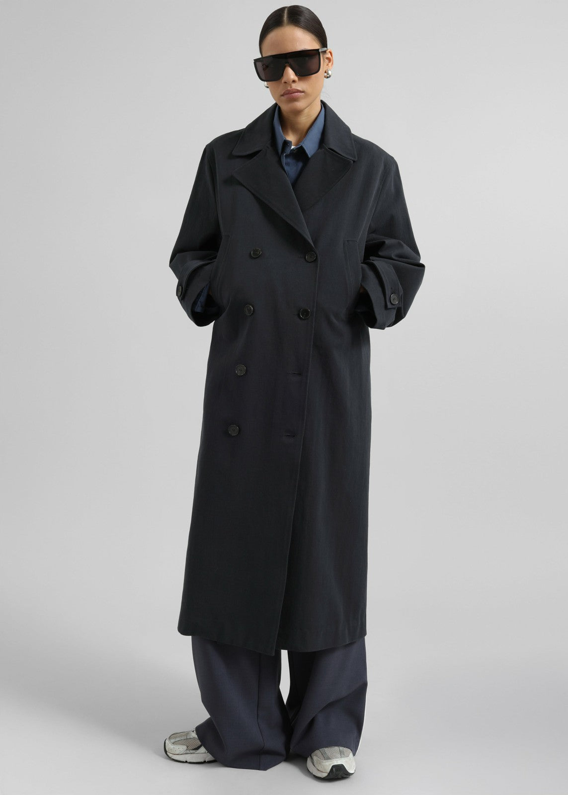Pello Trench Coat - Navy