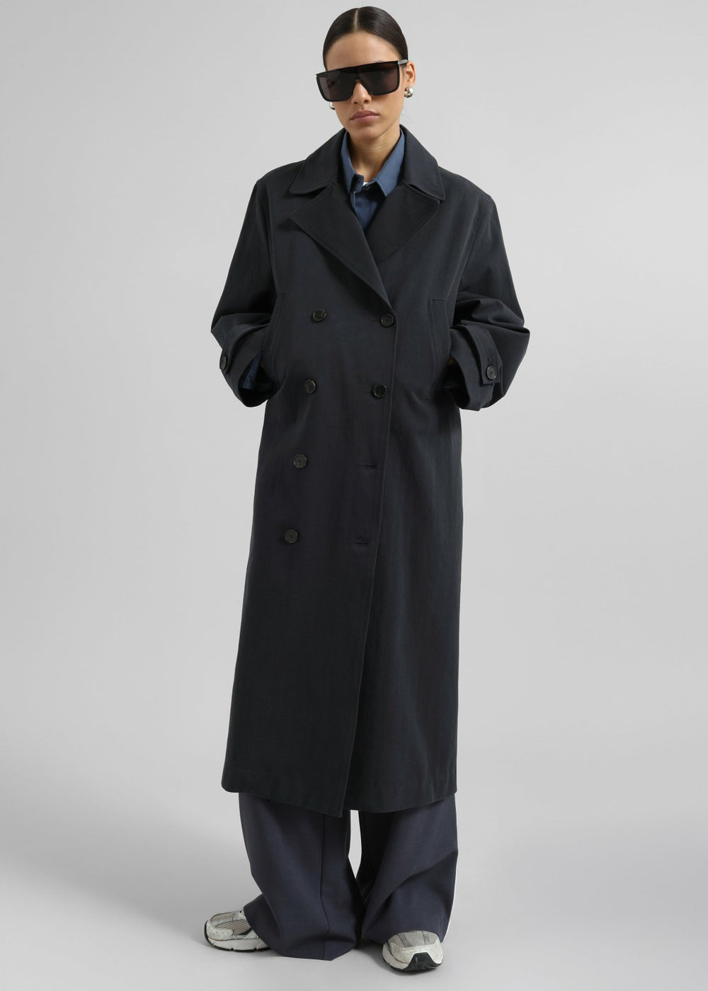 Pello Trench Coat - Navy