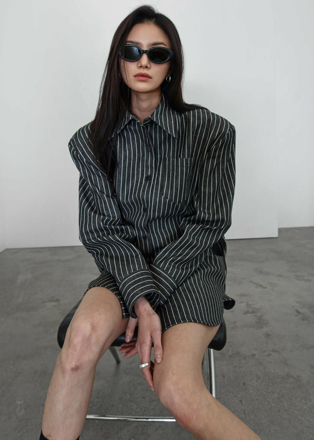 Sterford Pocket Shirt - Black/White Stripe