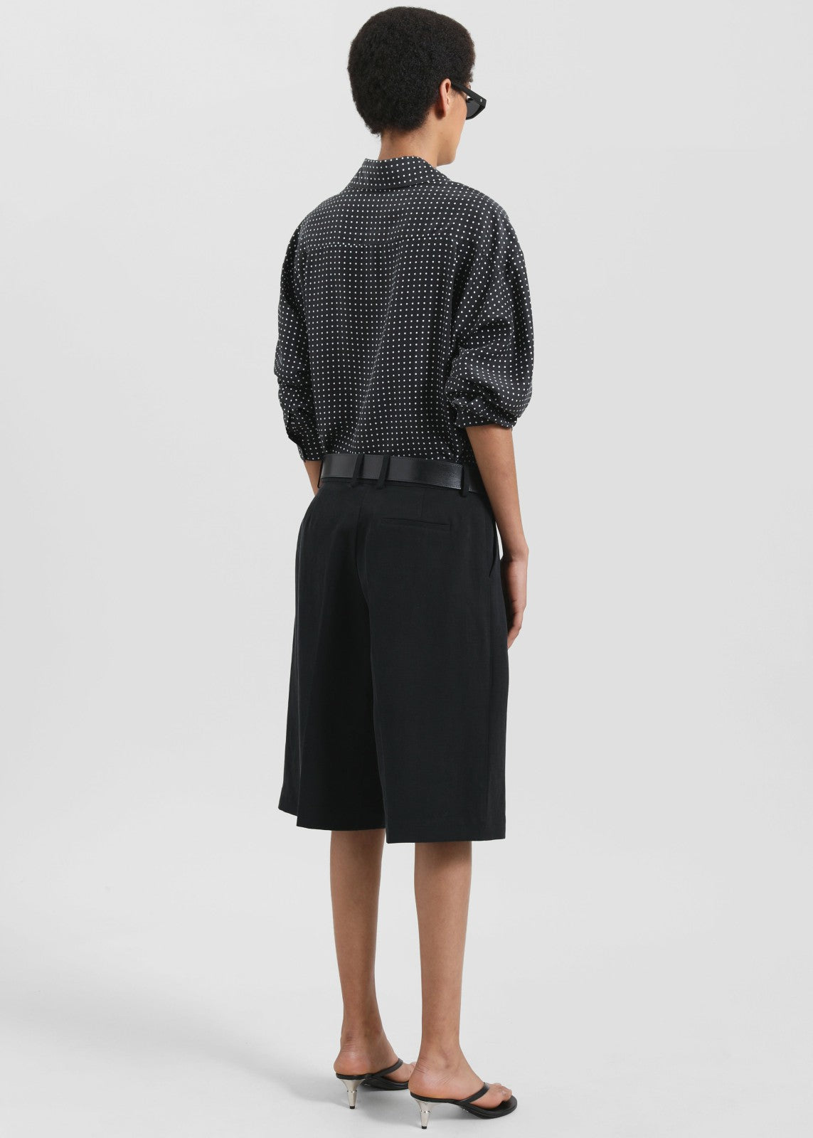 Bilbao Pleated Linen Bermuda Shorts - Black