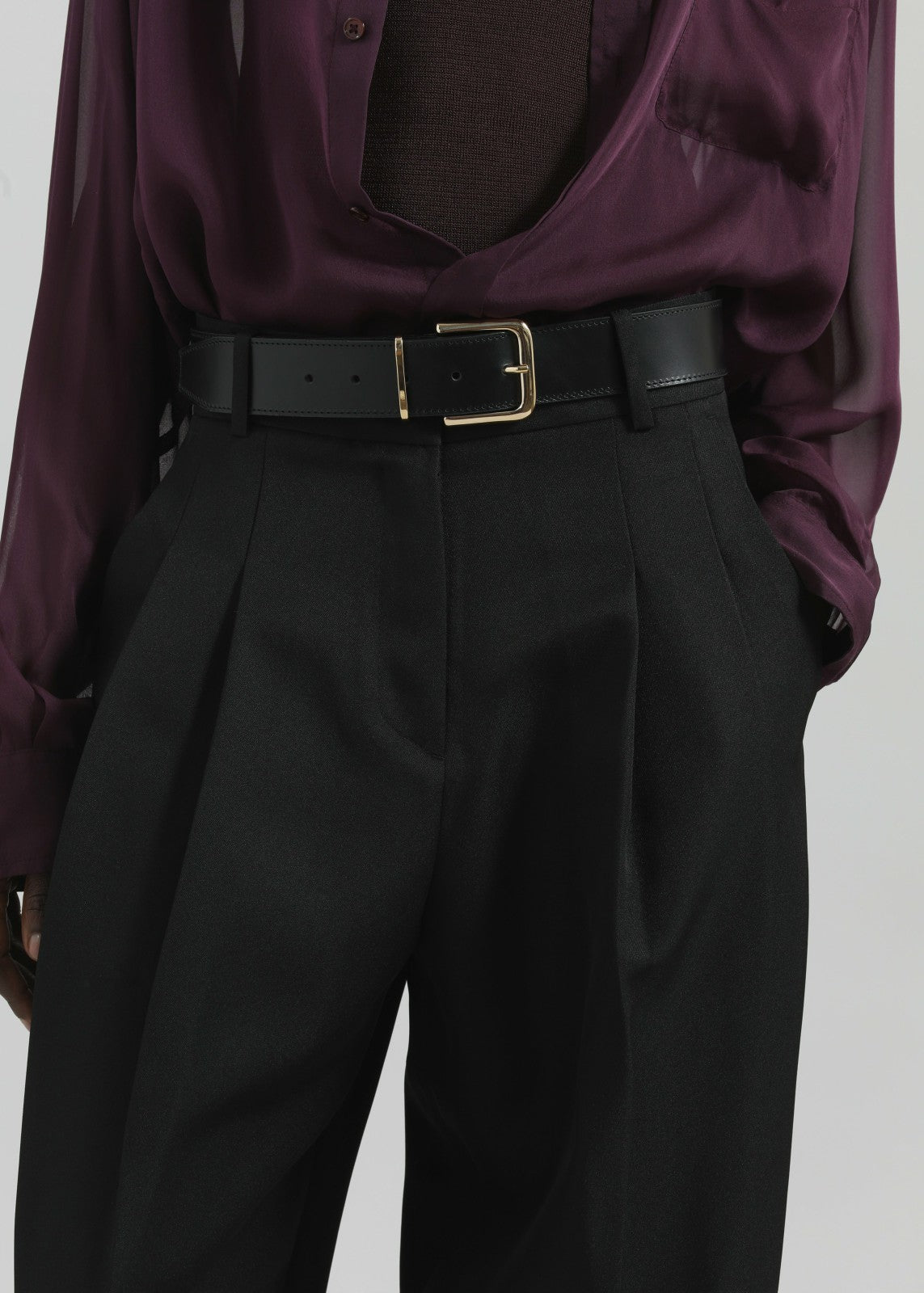 Gelso Pleated Twill Trousers - Black