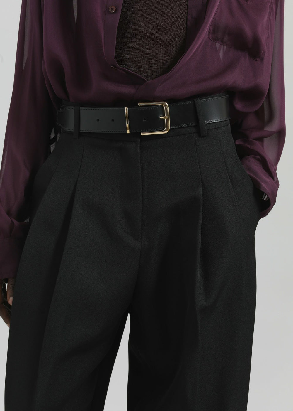 Gelso Pleated Twill Trousers - Black