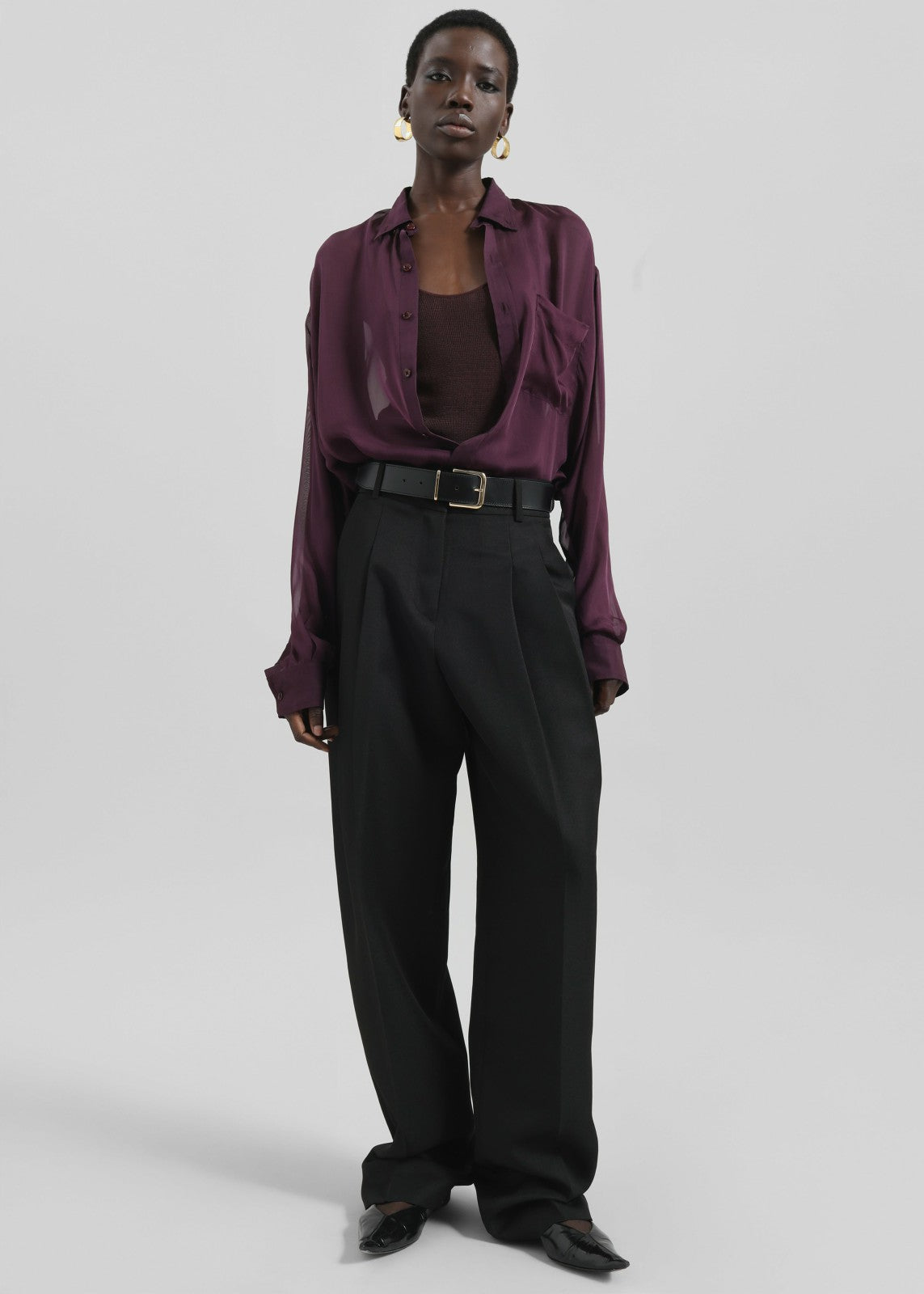 Gelso Pleated Twill Trousers - Black