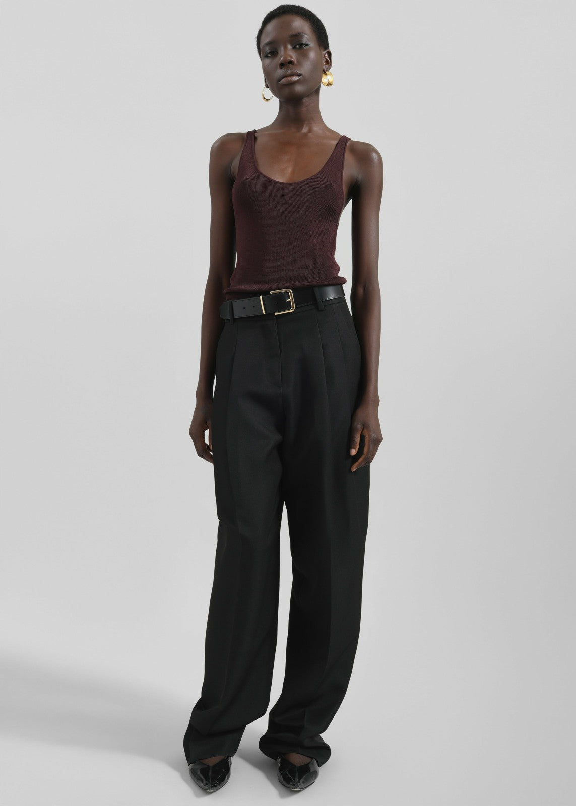 Gelso Pleated Twill Trousers - Black