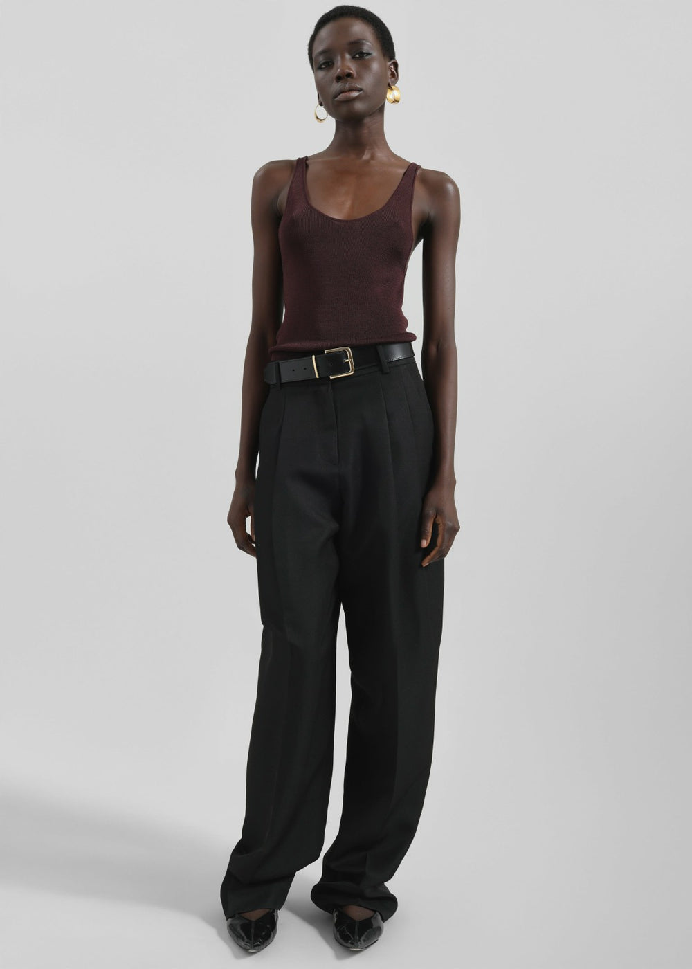 Gelso Pleated Twill Trousers - Black