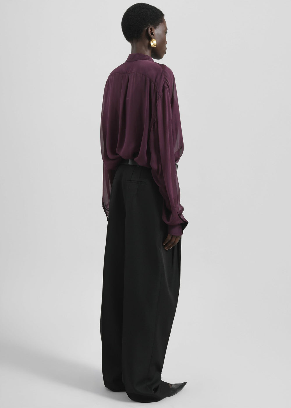 Gelso Pleated Twill Trousers - Black