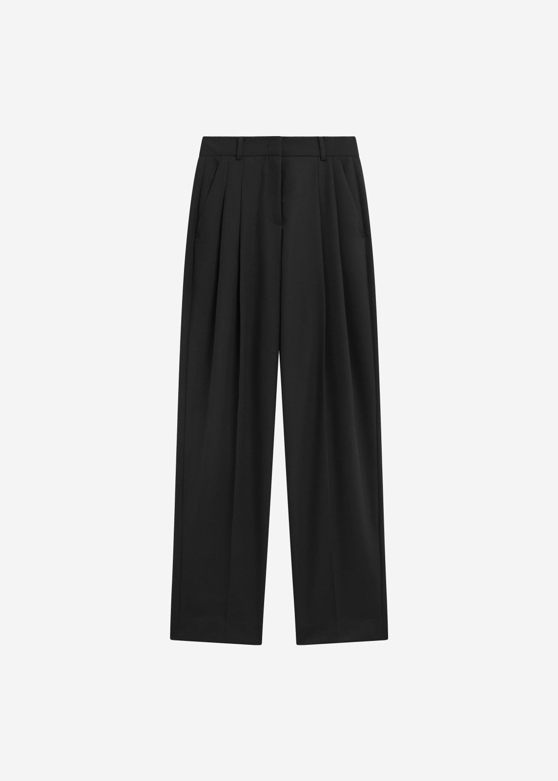 Gelso Pleated Twill Trousers - Black