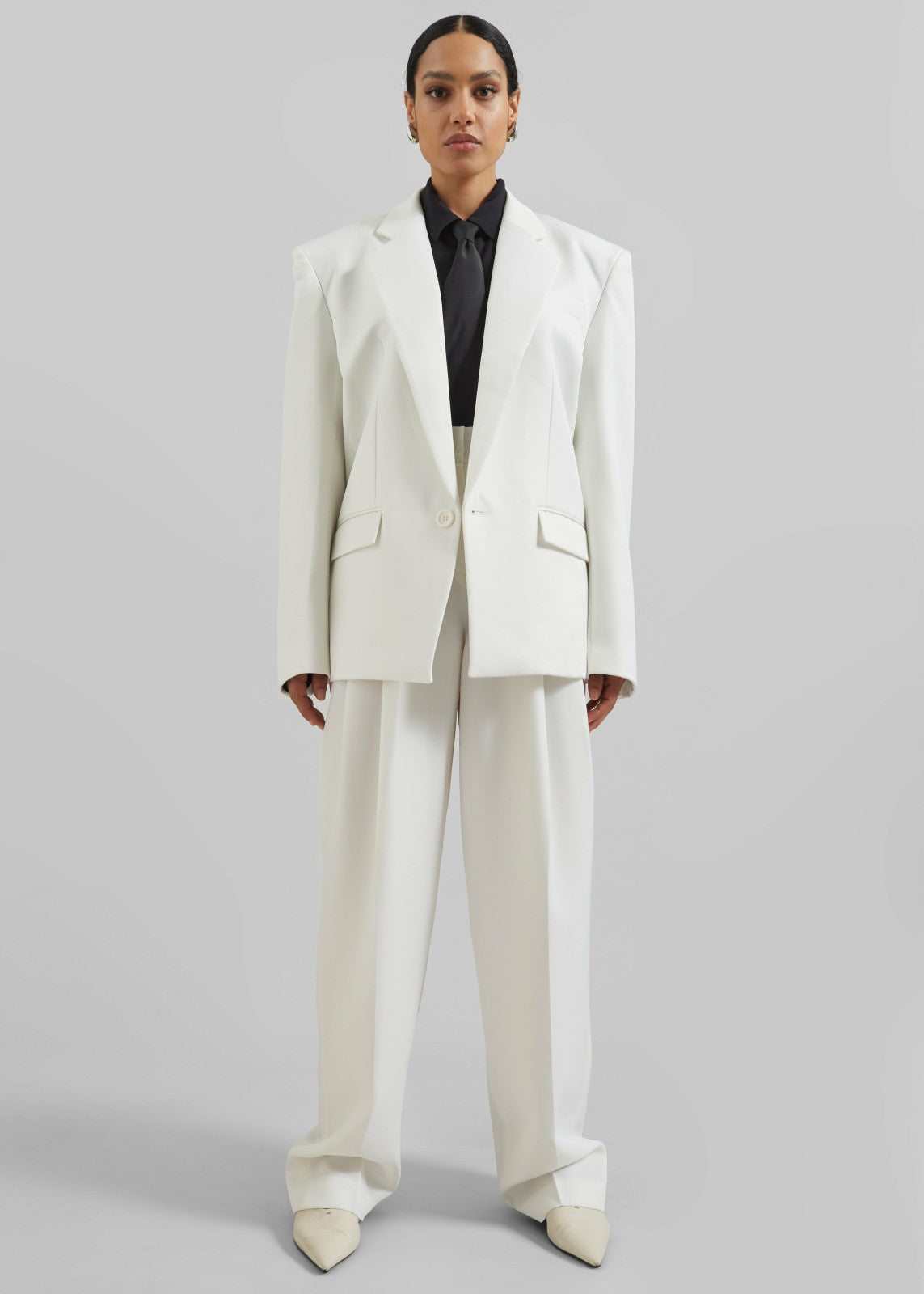 Gelso Pleated Twill Trousers - White