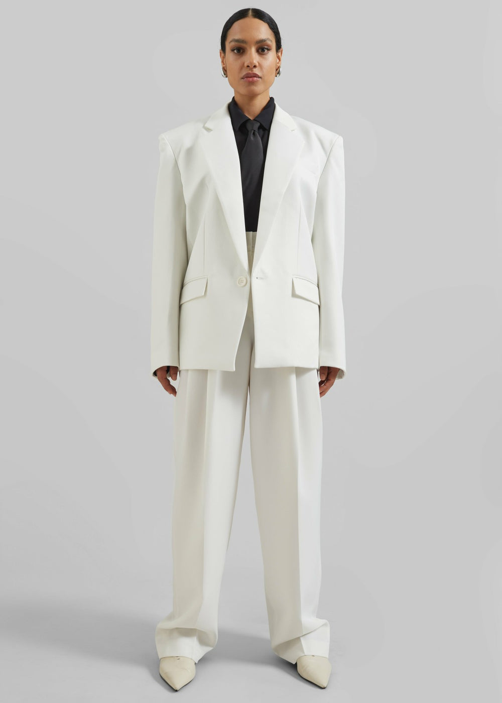 Gelso Pleated Twill Trousers - White
