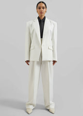 Gelso Pleated Twill Trousers - White