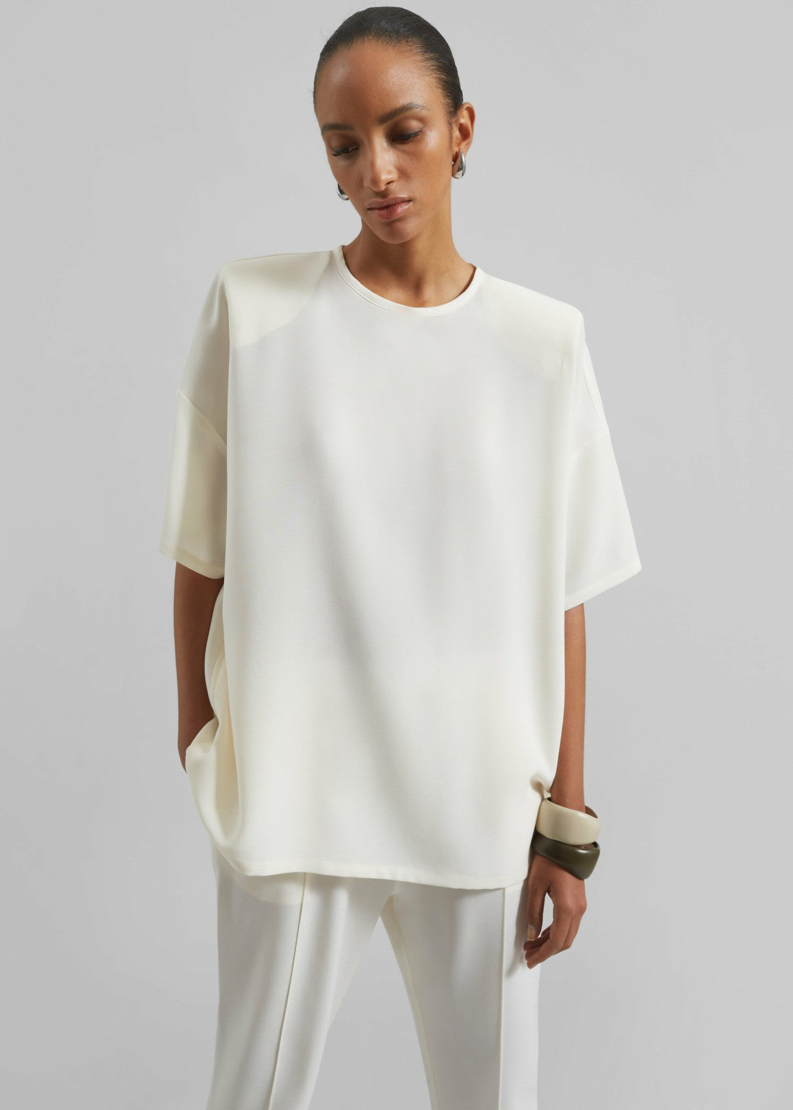 Callice Padded T-Shirt - Ivory