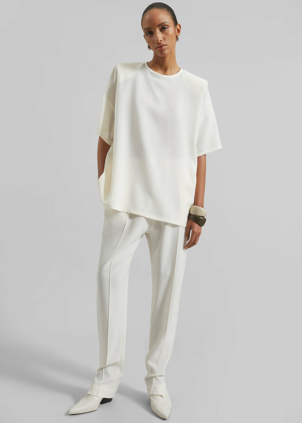 Callice Padded T-Shirt - Ivory