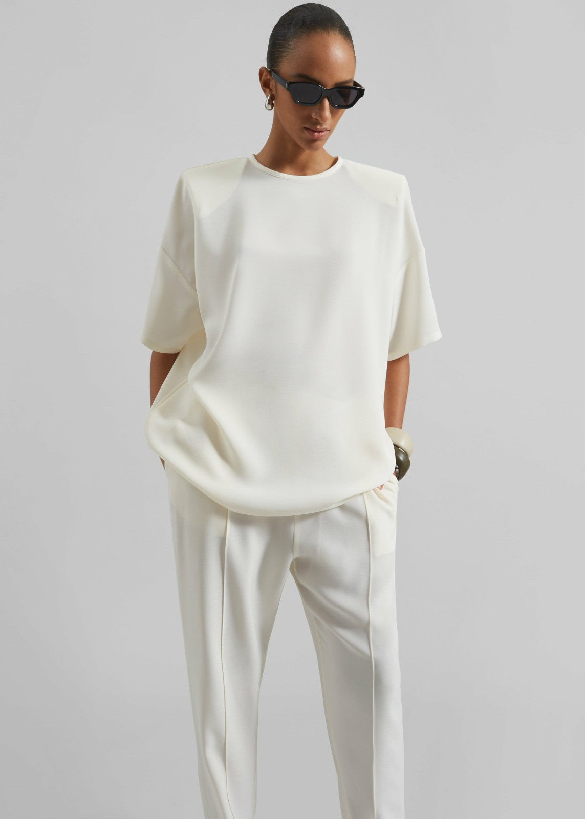 Callice Padded T-Shirt - Ivory