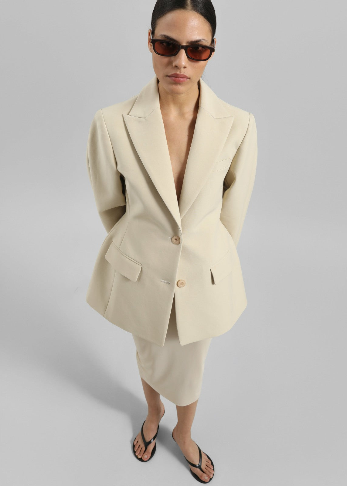 Colette Hourglass Blazer - Beige