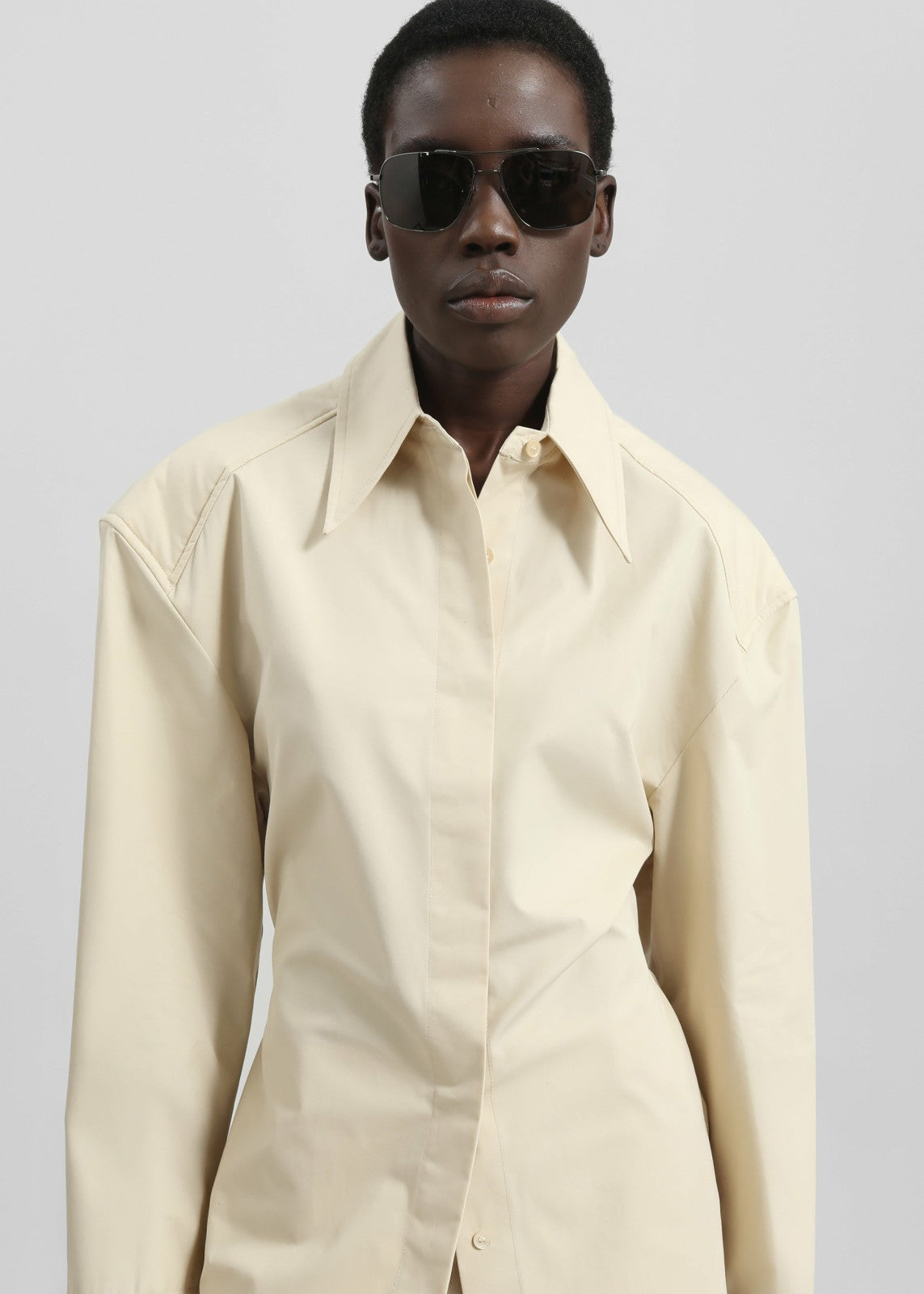 Bec Padded Shirt - Beige
