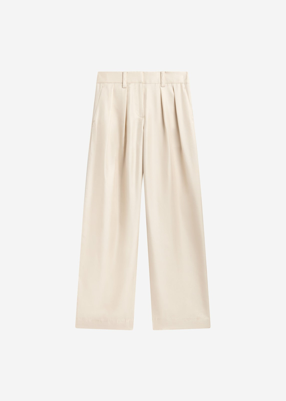 Marfa Pleated Silk Trousers - Ivory