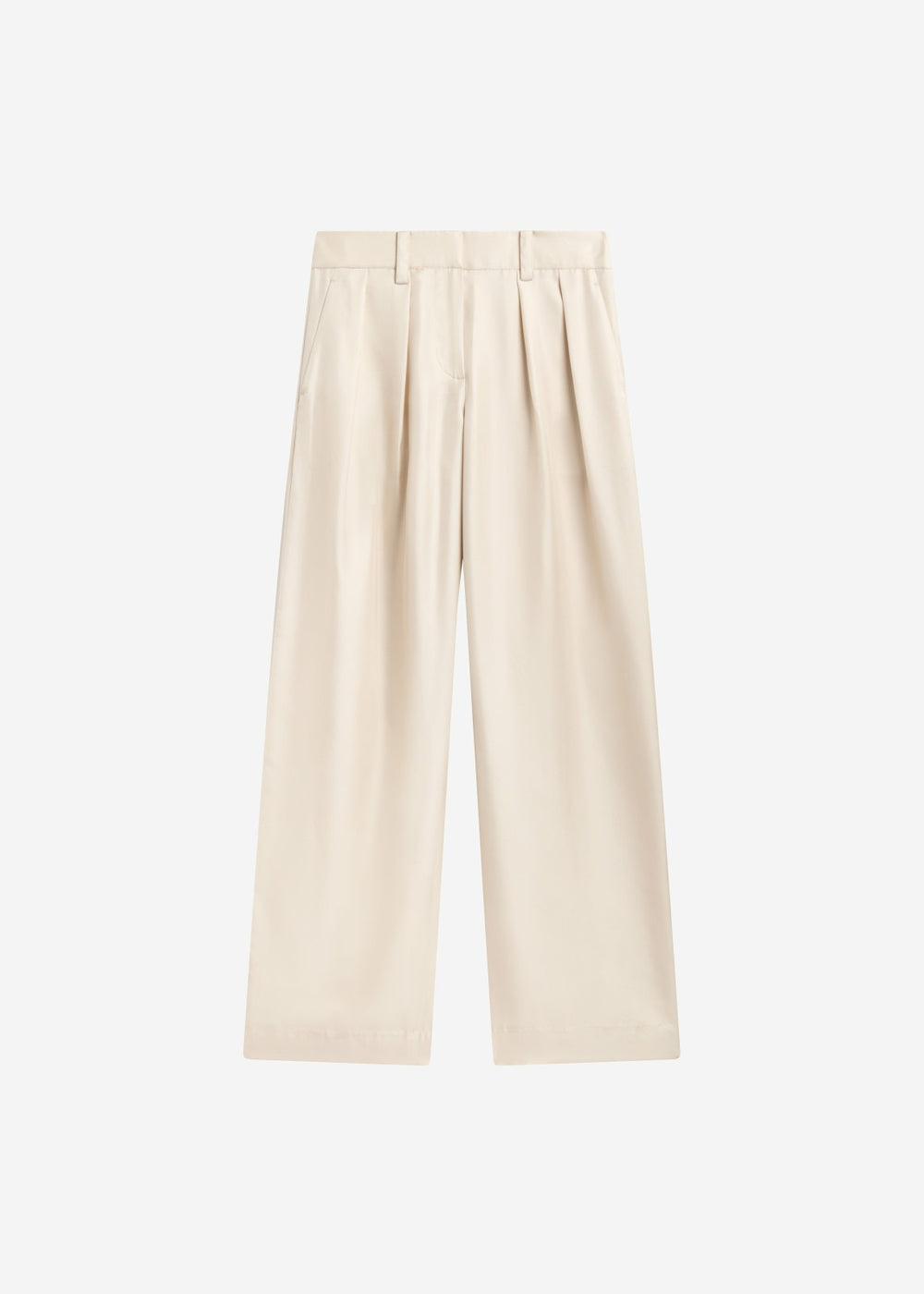 Marfa Pleated Silk Trousers - Ivory