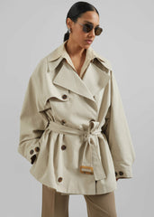 Mavis Oversized Short Trench - Beige