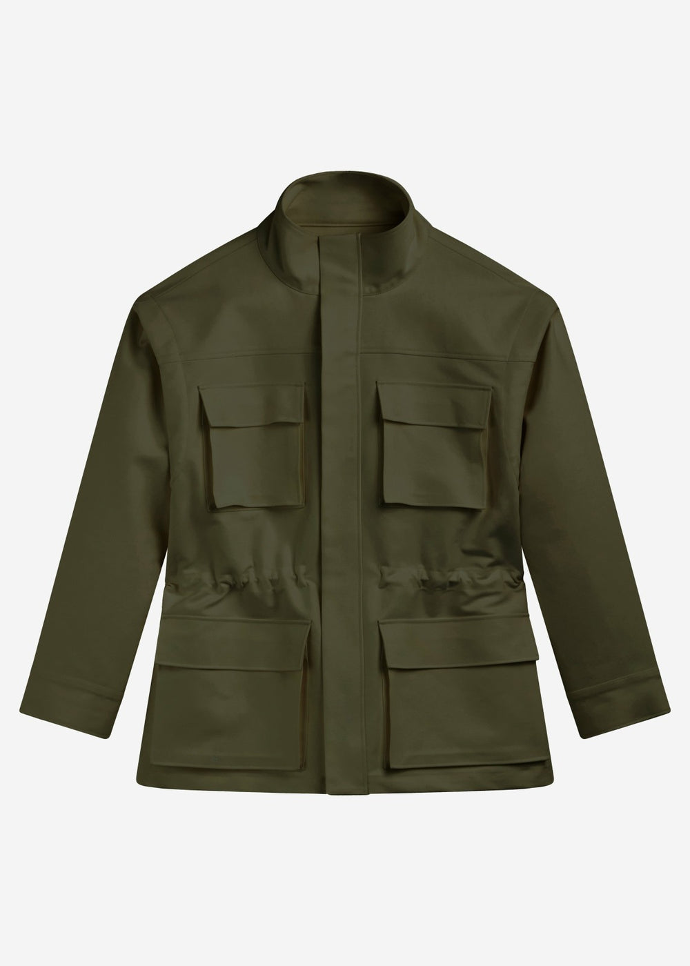 Melton Detachable Sleeve Cargo Jacket - Khaki