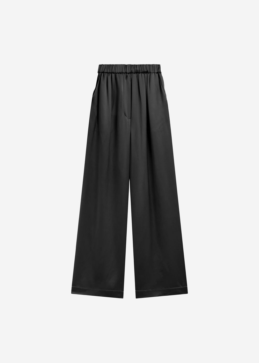 Mirca Satin Elastic Pants - Black