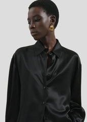 Peri Satin Shirt - Black