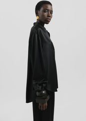 Peri Satin Shirt - Black