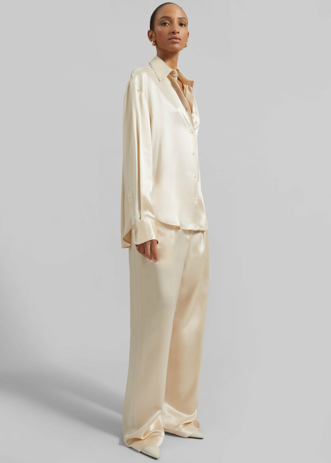 Peri Satin Shirt - Champagne