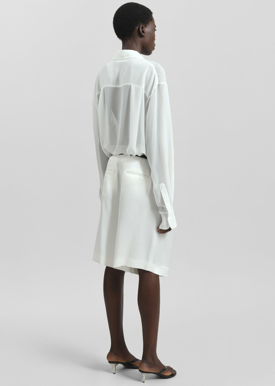 Peri Silk Georgette Shirt - White