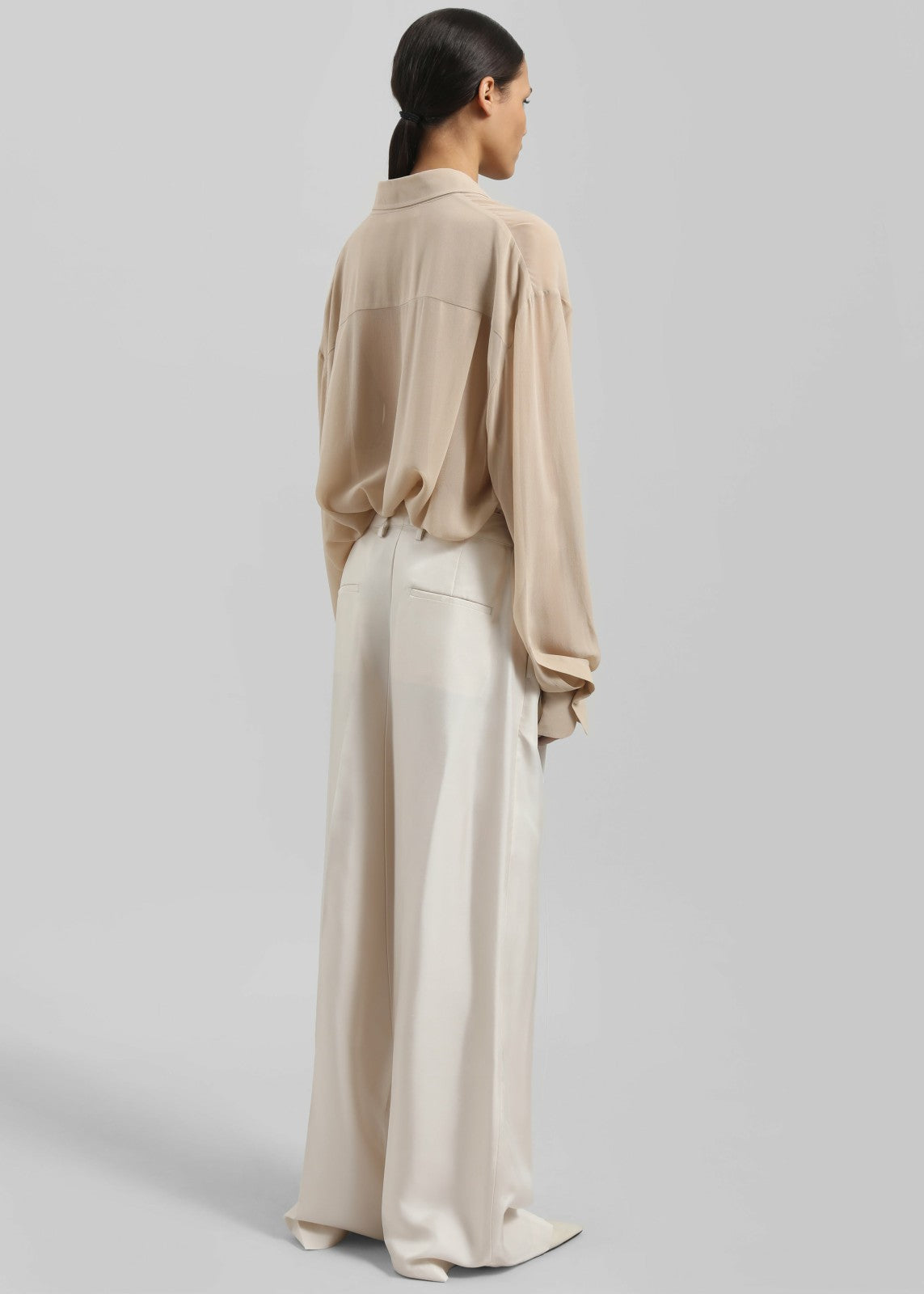 Peri Silk Georgette Shirt - Beige