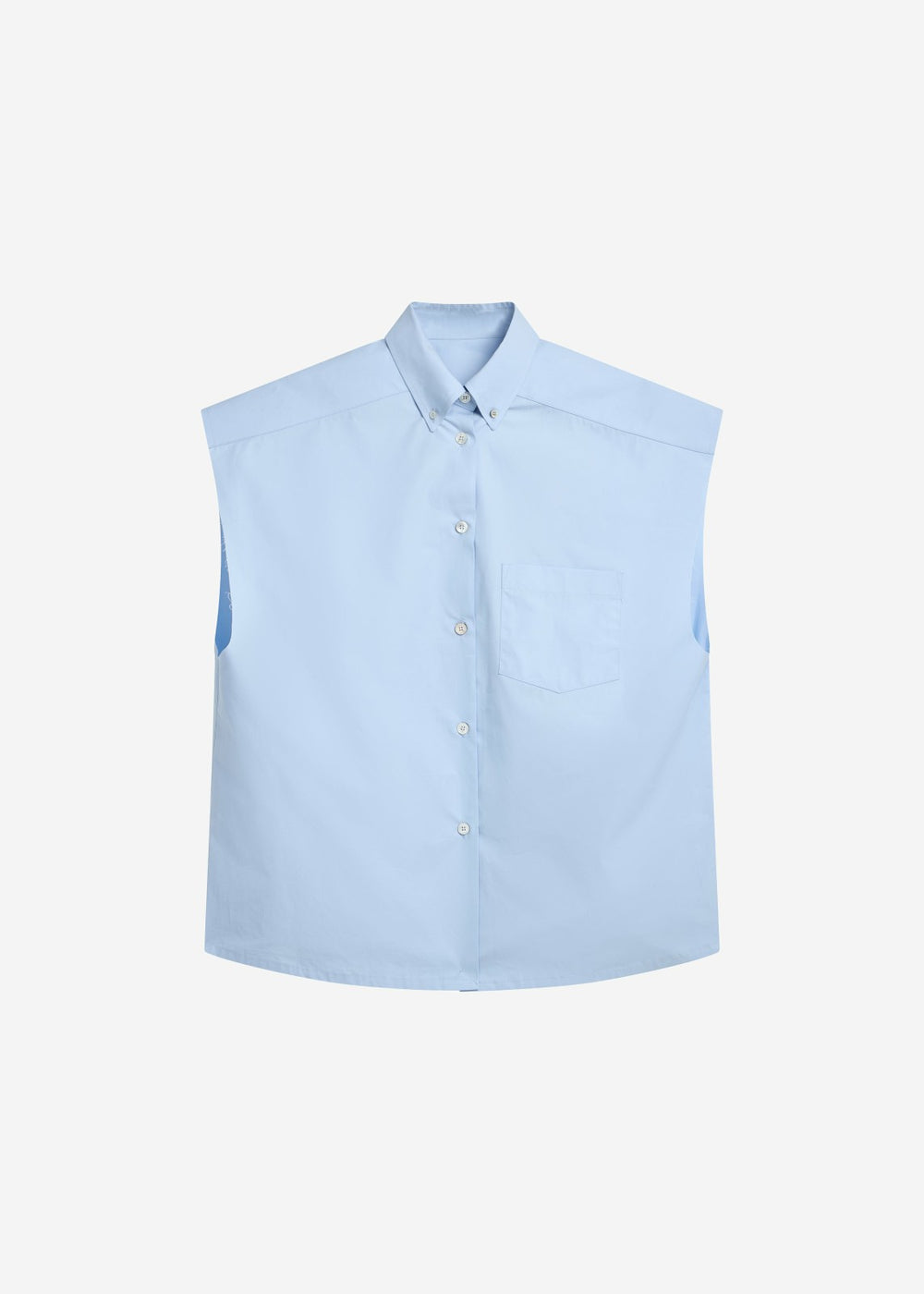 Quenin Sleeveless Button Down Shirt - Light Blue