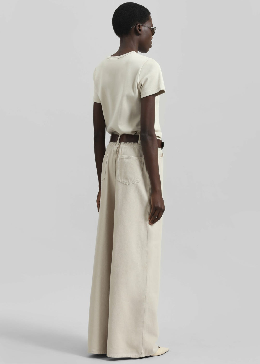 Sasha Wide Leg Jeans - Sand