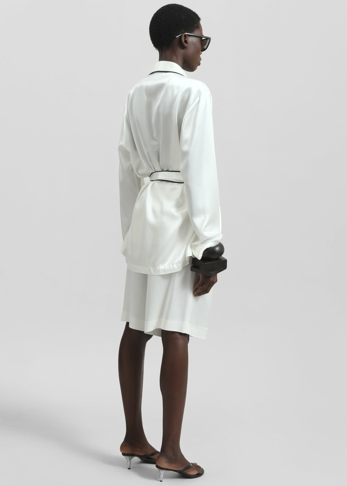 Scarlett Satin Kimono Jacket - White