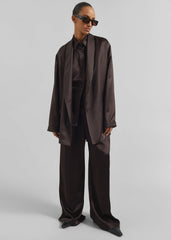 Scarlett Satin Kimono Jacket - Brown