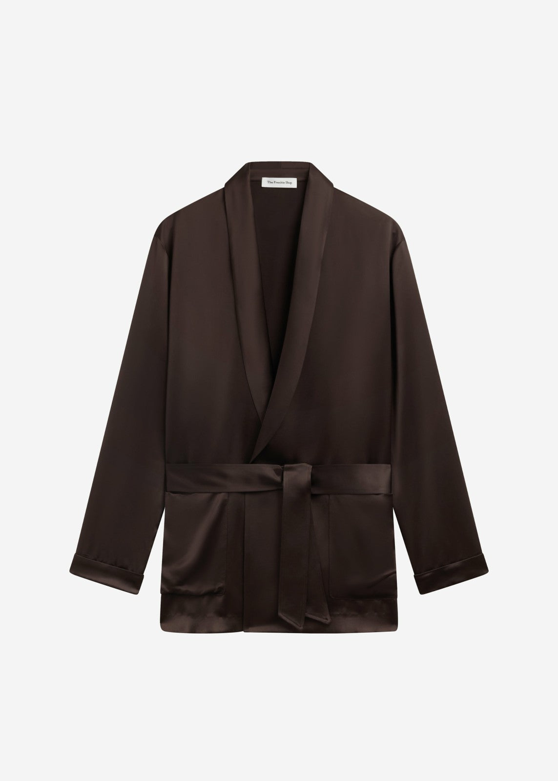 Scarlett Satin Kimono Jacket - Brown