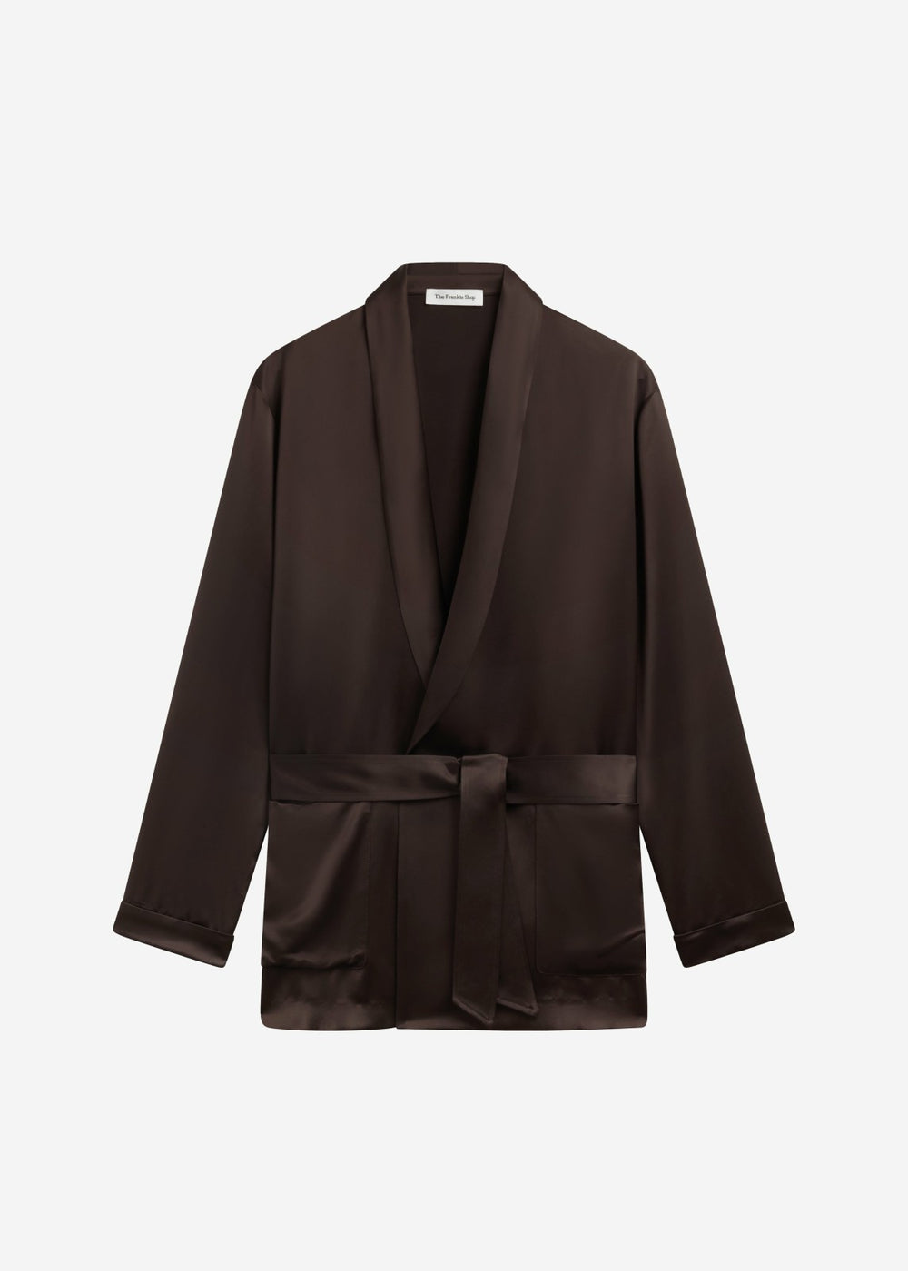 Scarlett Satin Kimono Jacket - Brown
