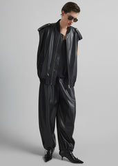 Slane Sleeveless Faux Leather Jacket - Black