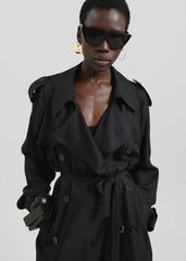Veyron Silk Trench - Black