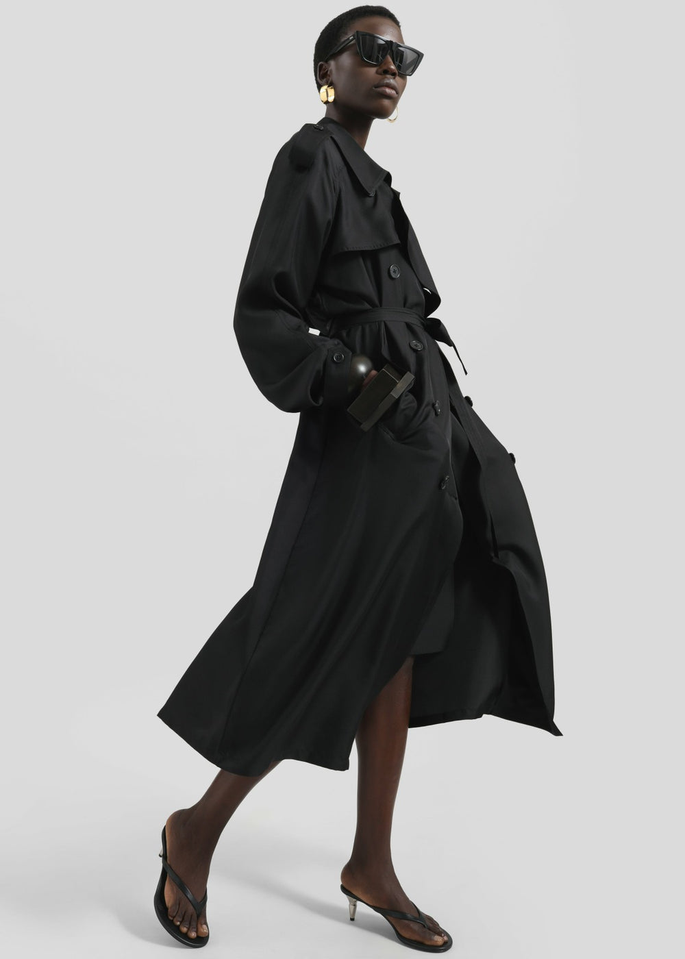 Veyron Silk Trench - Black