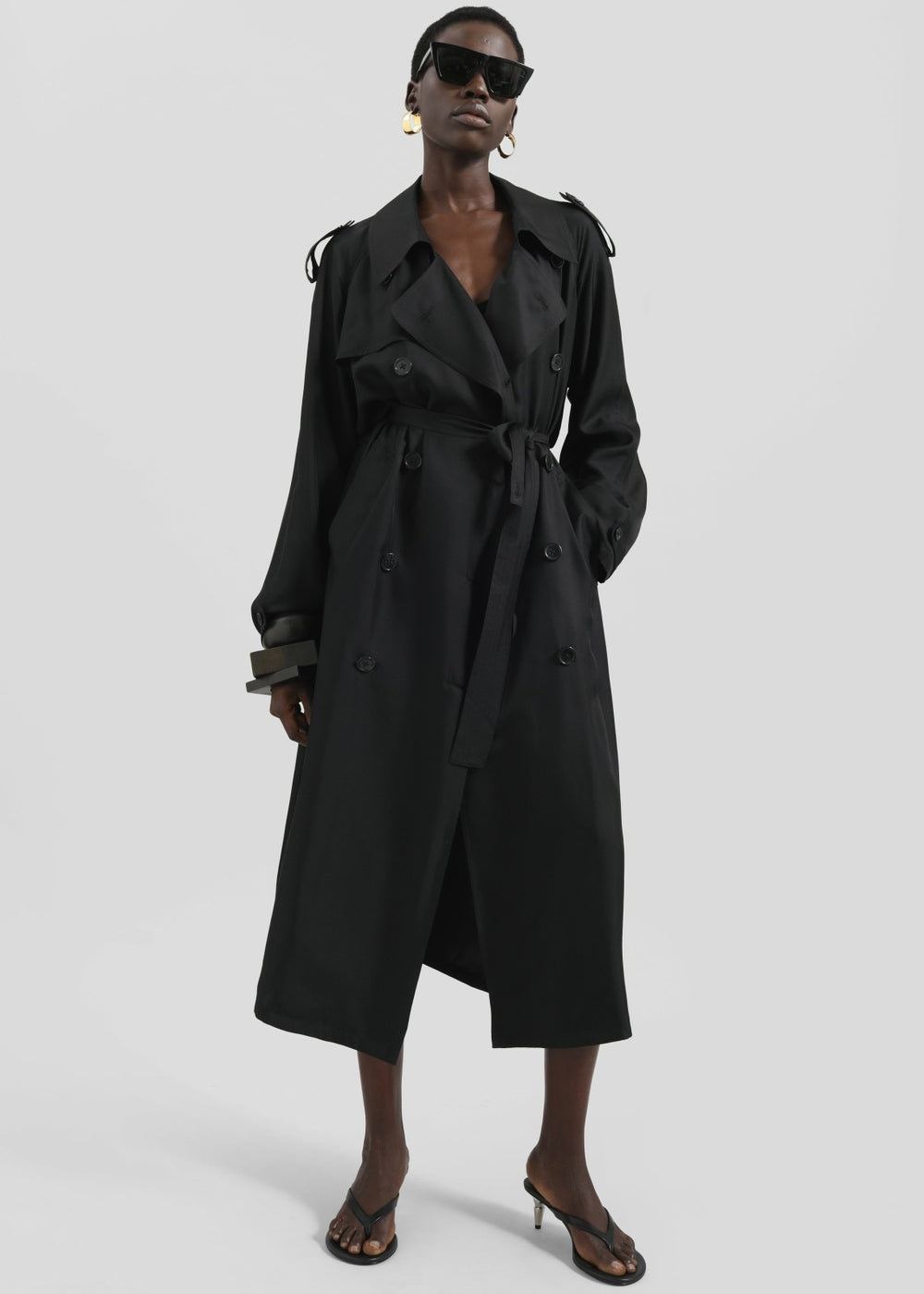 Veyron Silk Trench - Black