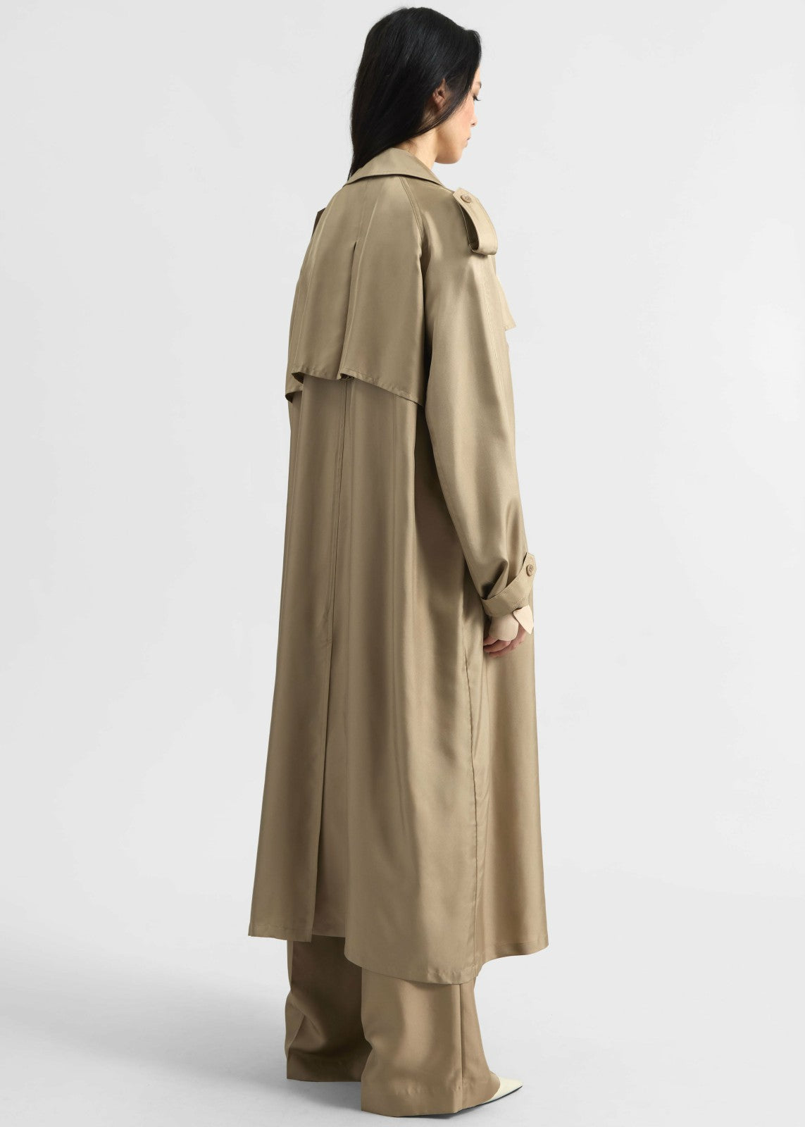 Veyron Silk Trench - Beige